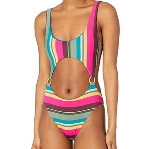 BCBGeneration one piece striped swimsuit small